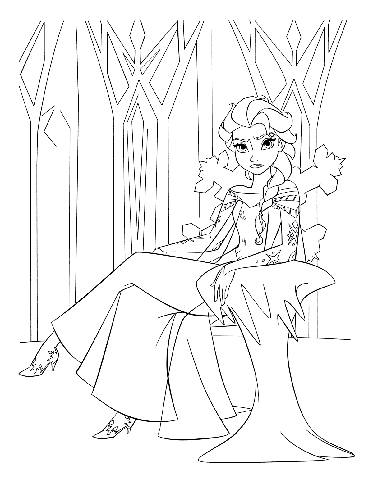 Dibujo Para Colorear Reina Elsa De Arendelle