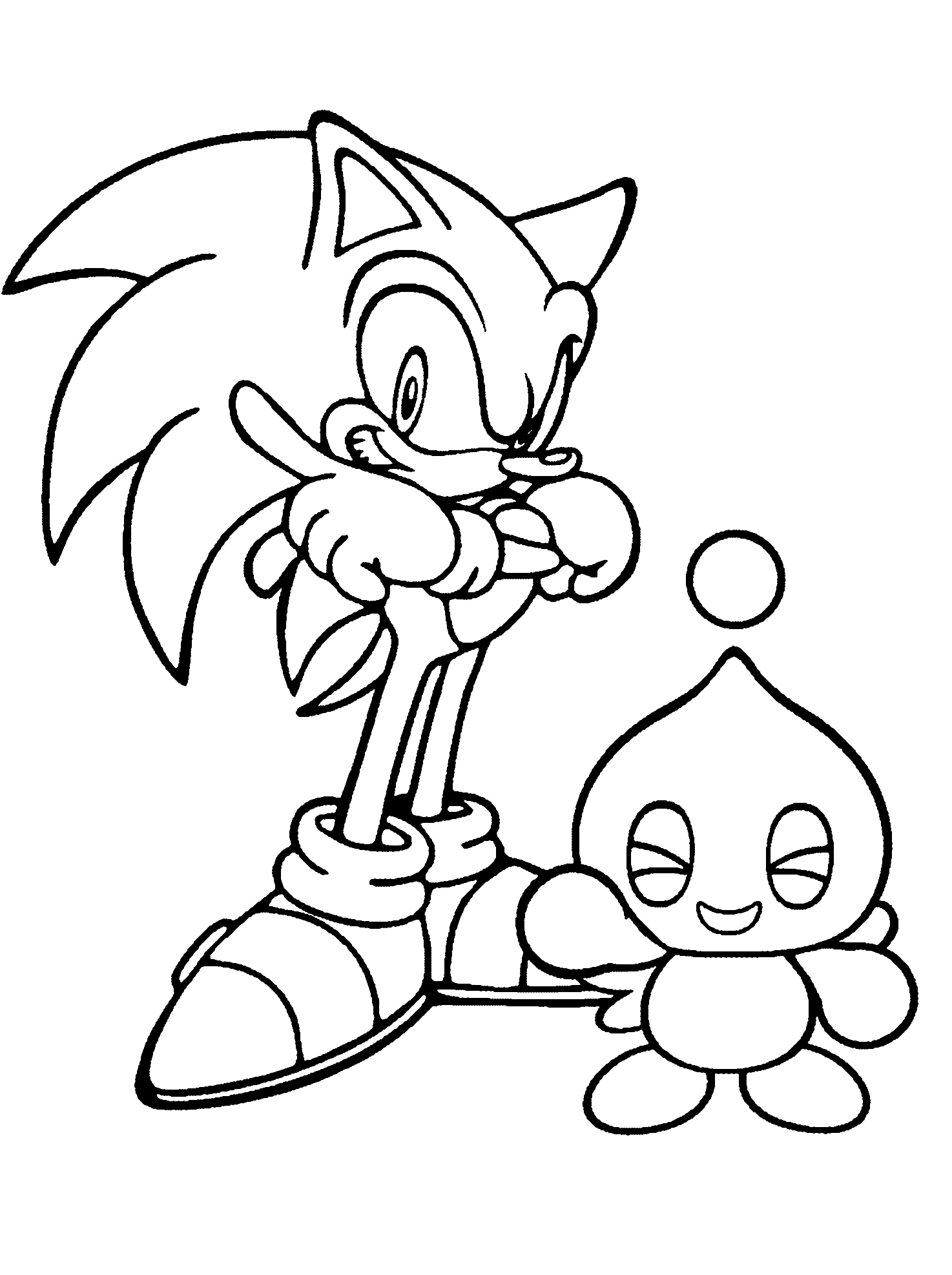 Dibujo para colorear - Sonic X y queso Chao