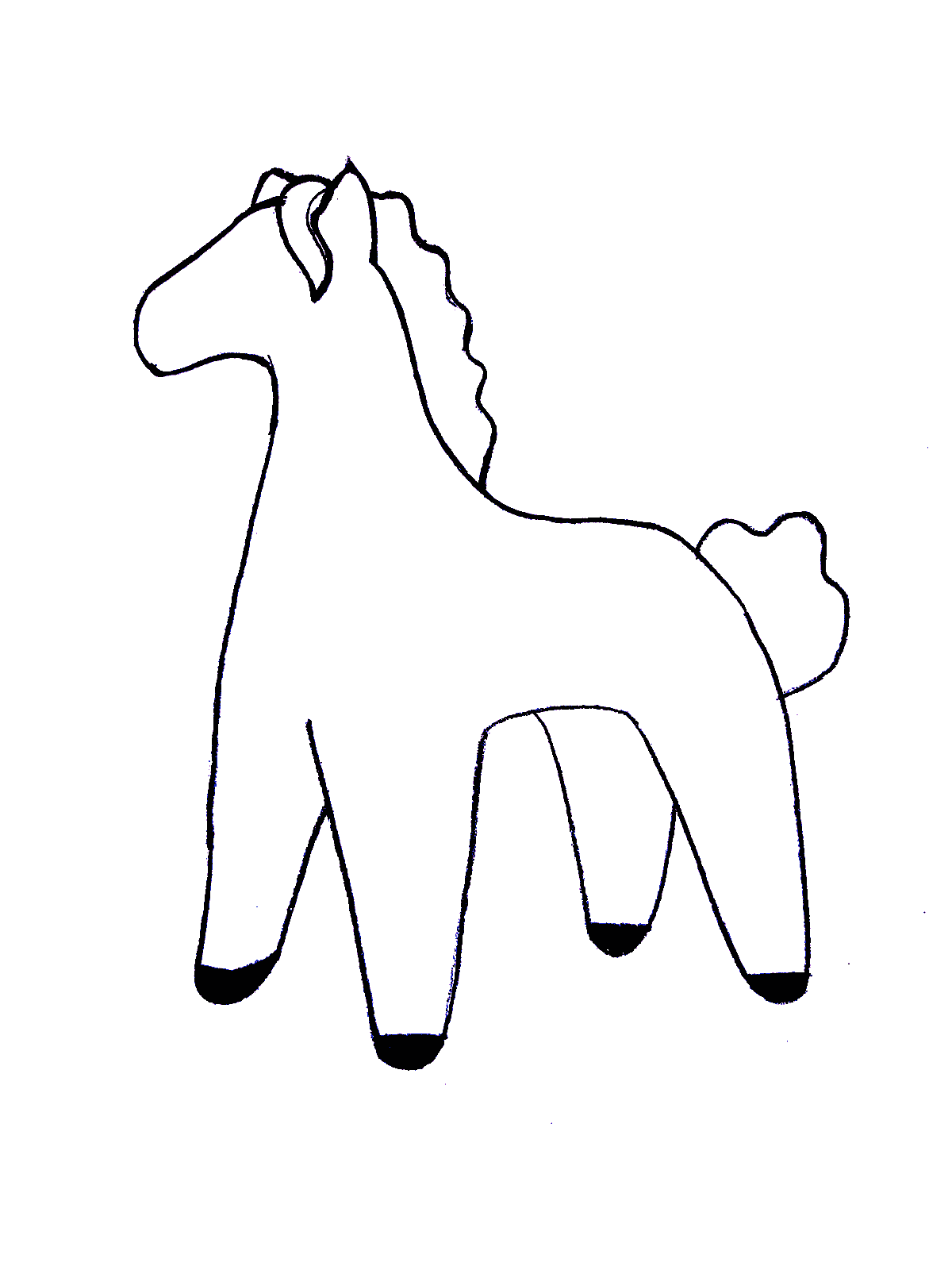 Dibujo para colorear - Toy-caballo