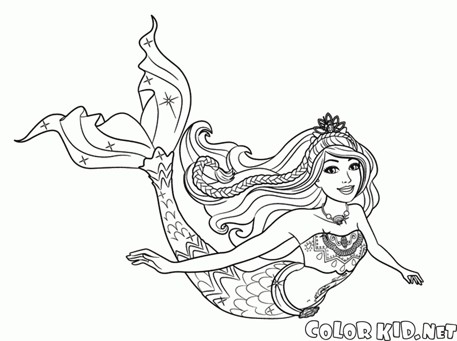 Dibujo Para Colorear Princesa Sirena