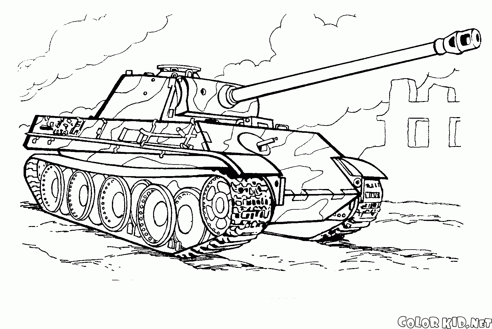 dibujo para colorear  tanque moderno de alemania