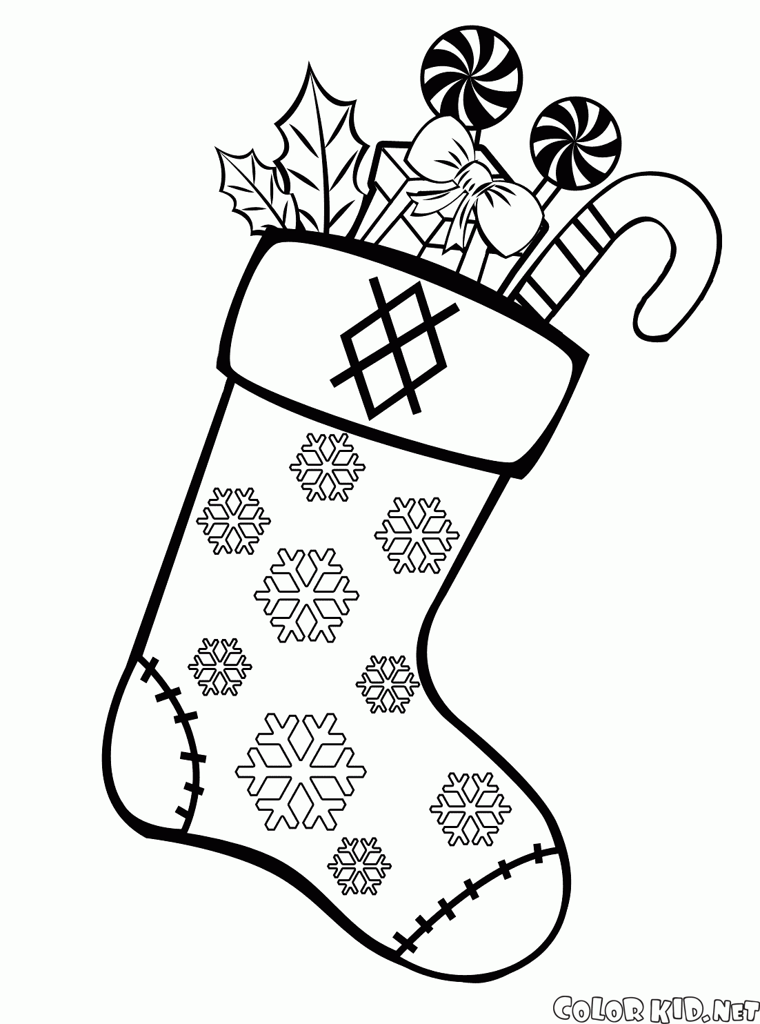 Dibujo para colorear - Calcetines de Navidad
