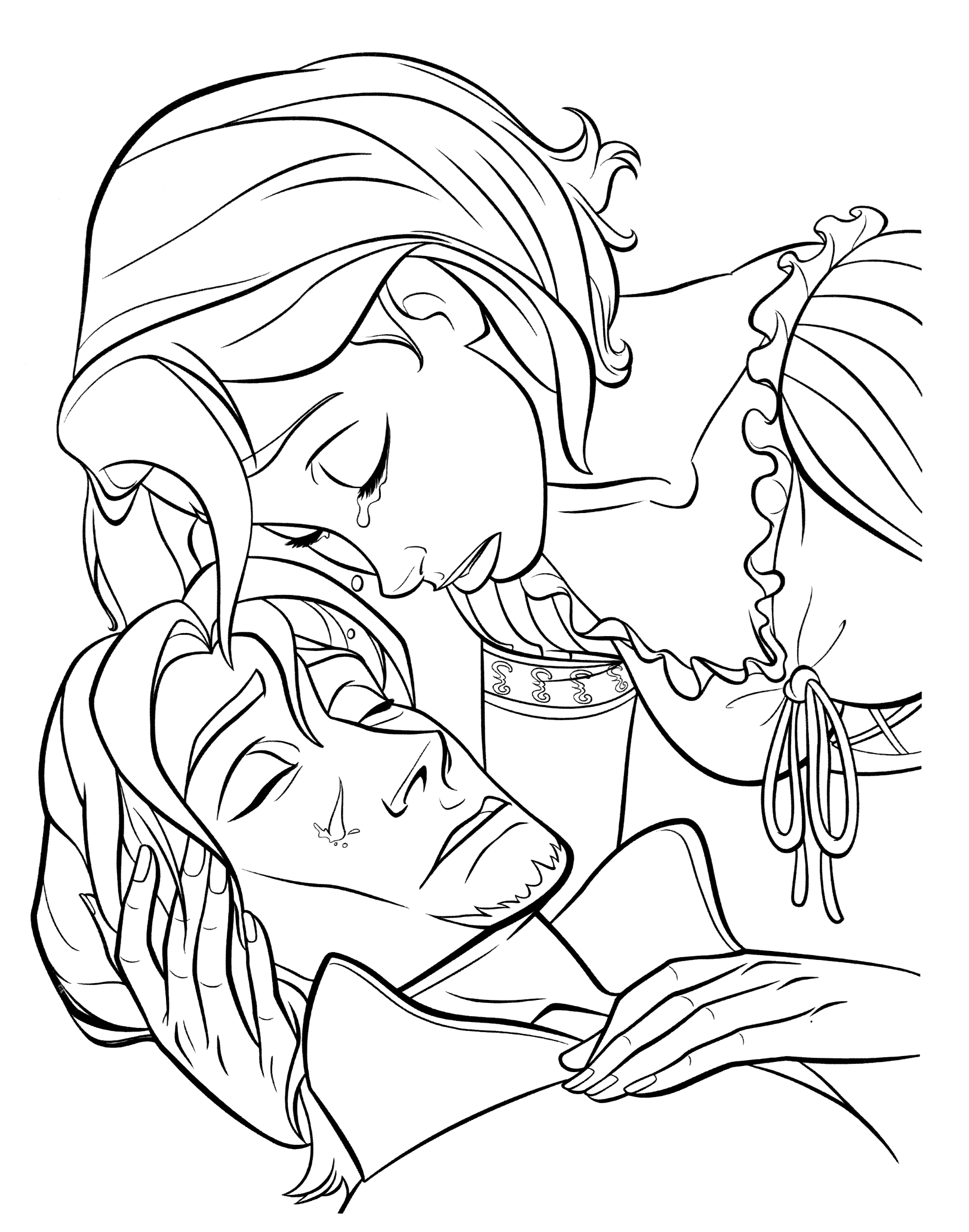 Dibujo para colorear Lágrimas Rapunzel