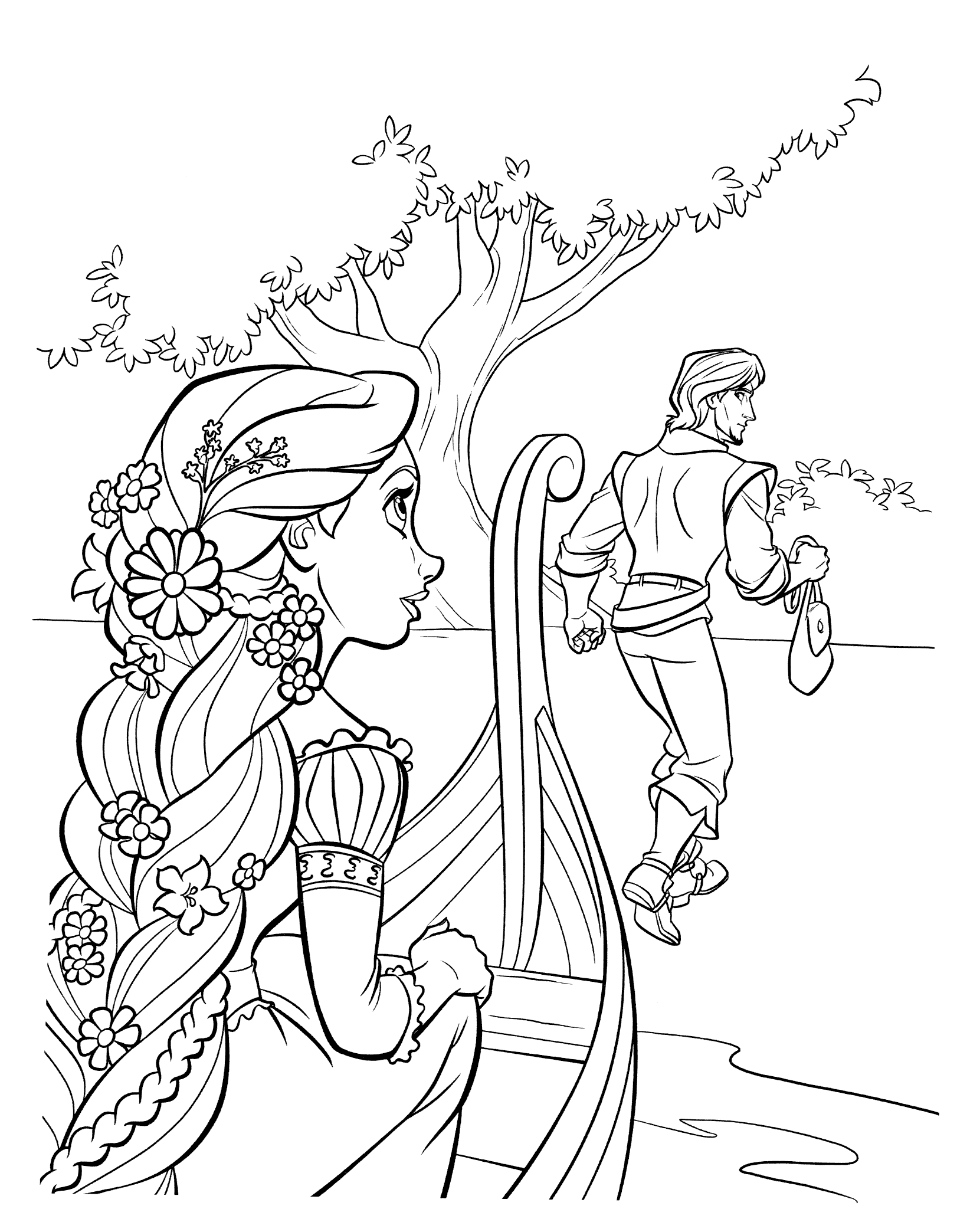 Dibujo Para Colorear Rapunzel Y Flynn Viajes 2869