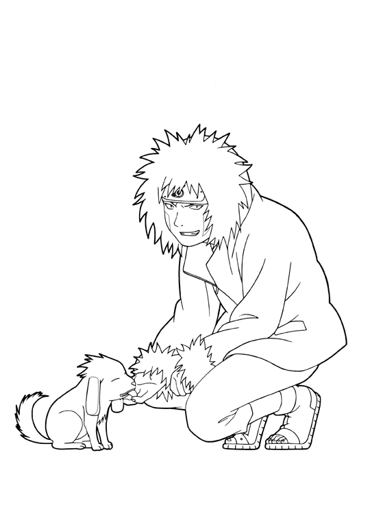 Dibujo para colorear - Kiba Inuzuka