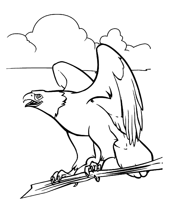 Dibujo para colorear - Águila y Espíritu