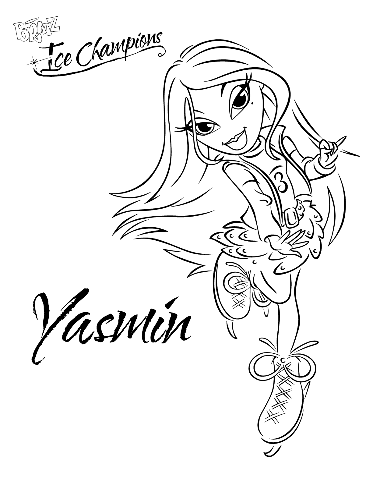 Dibujo para colorear - Muñeca Yasmin