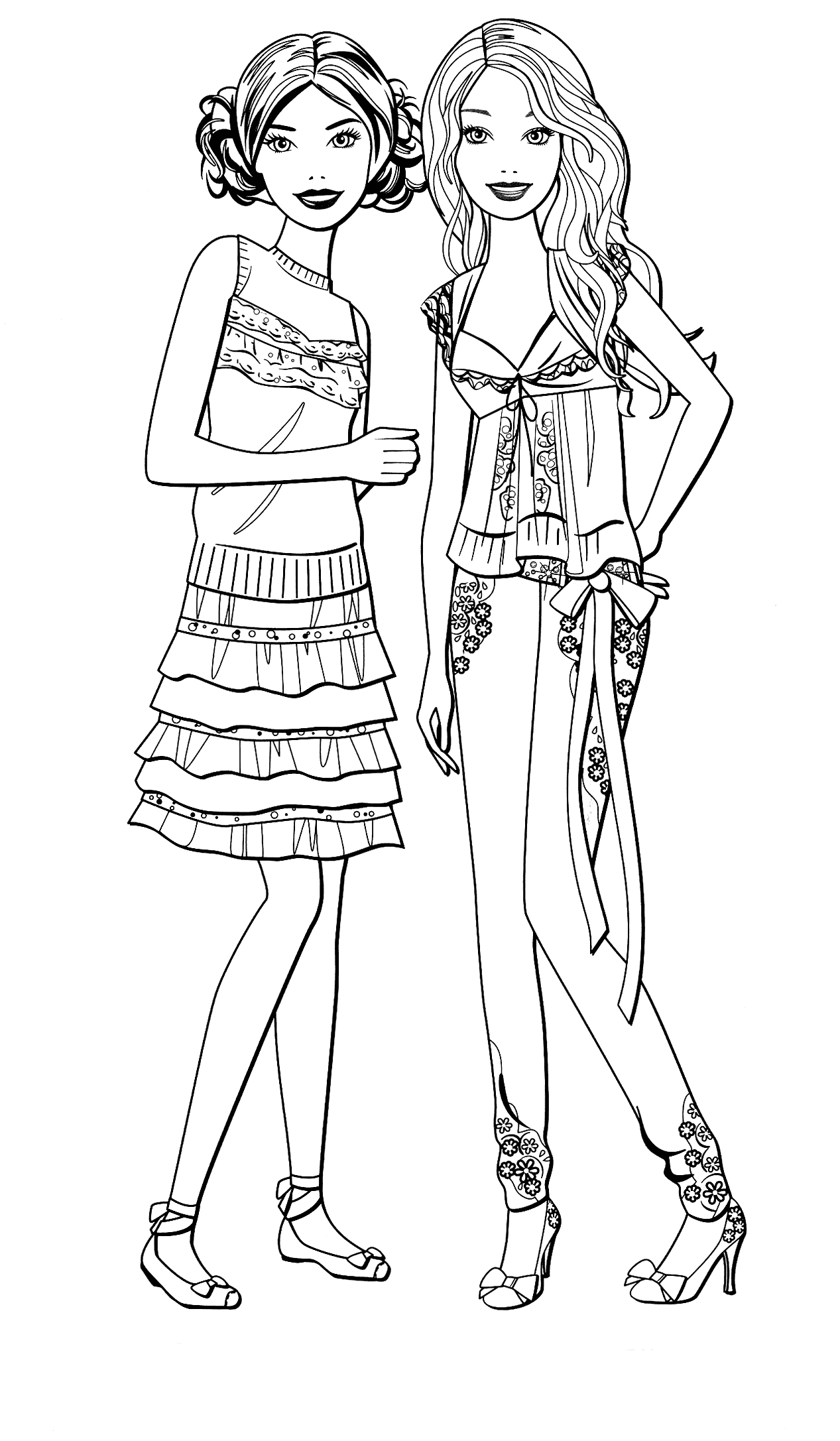  Dibujo  para colorear  Amigos de  Barbie 