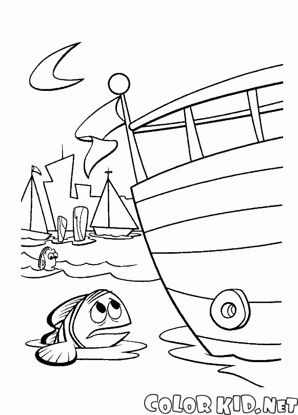 Dibujo para colorear - Demasiados barcos
