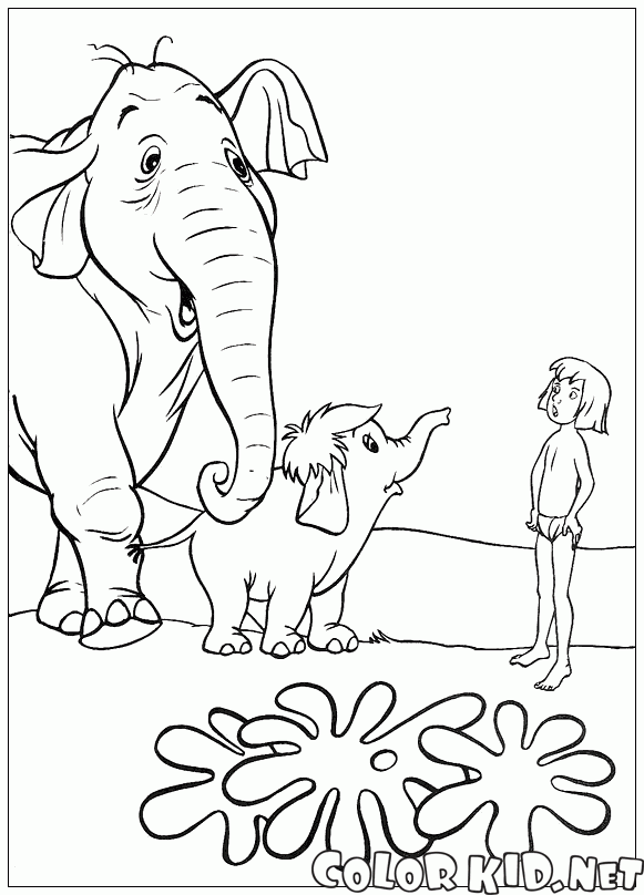 Mowgli y el bebé elefante