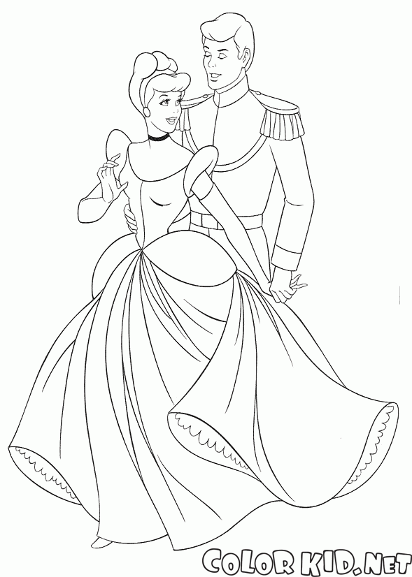 Cenicienta y el príncipe en el baile