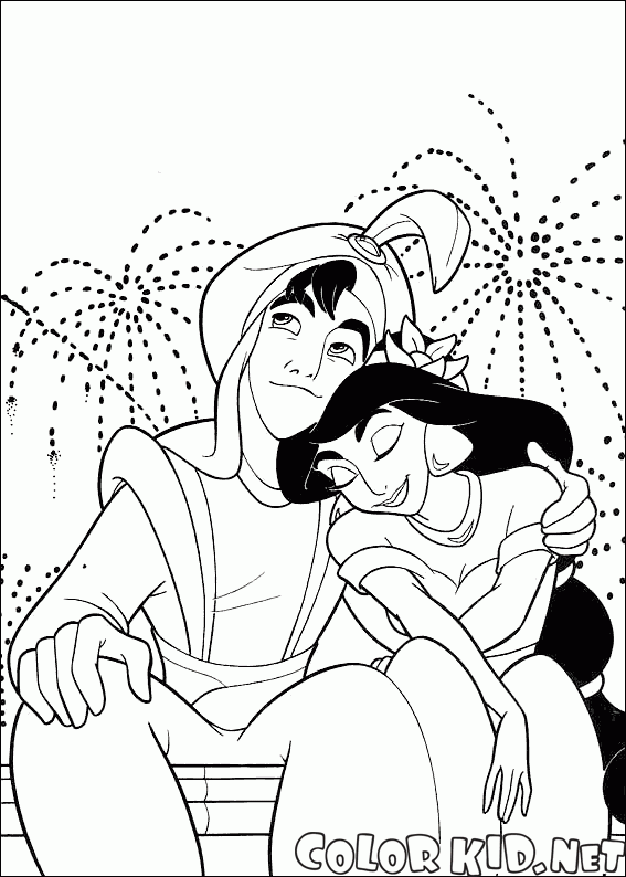 Aladdin y Jasmine juntos