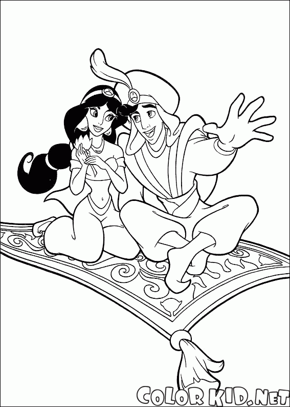 Aladdin y Jasmine en el viaje