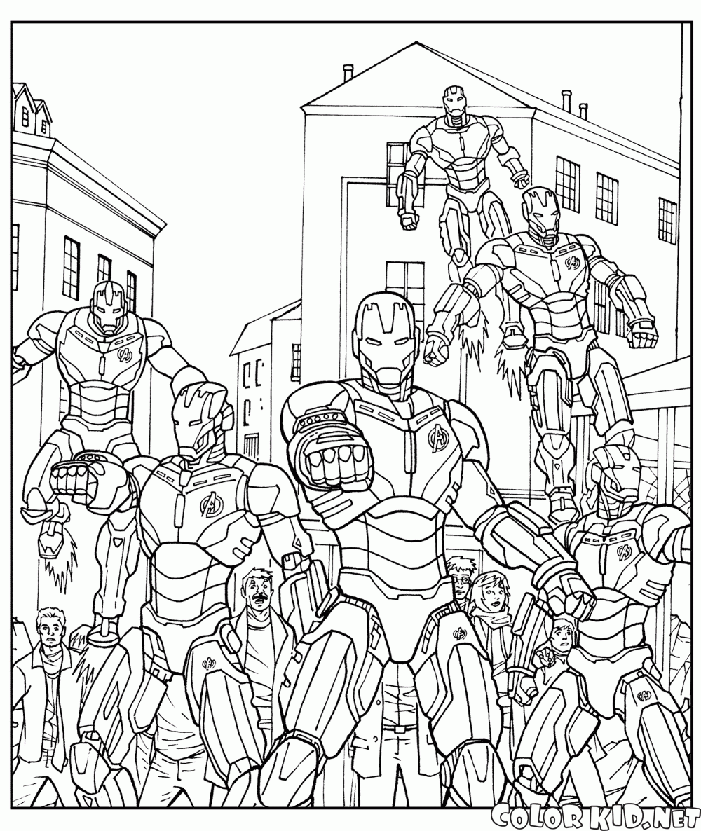 dibujo para colorear  ultron ejército de robots