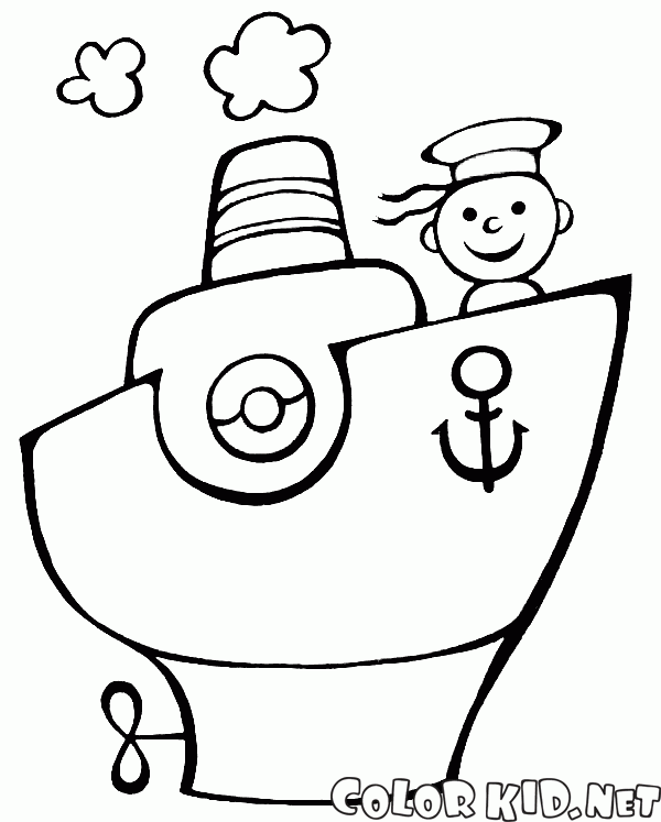 Barca en la máquina de vapor