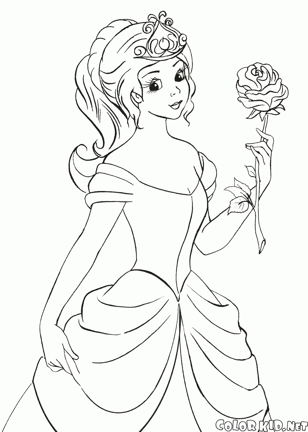 Princesa sostiene una rosa