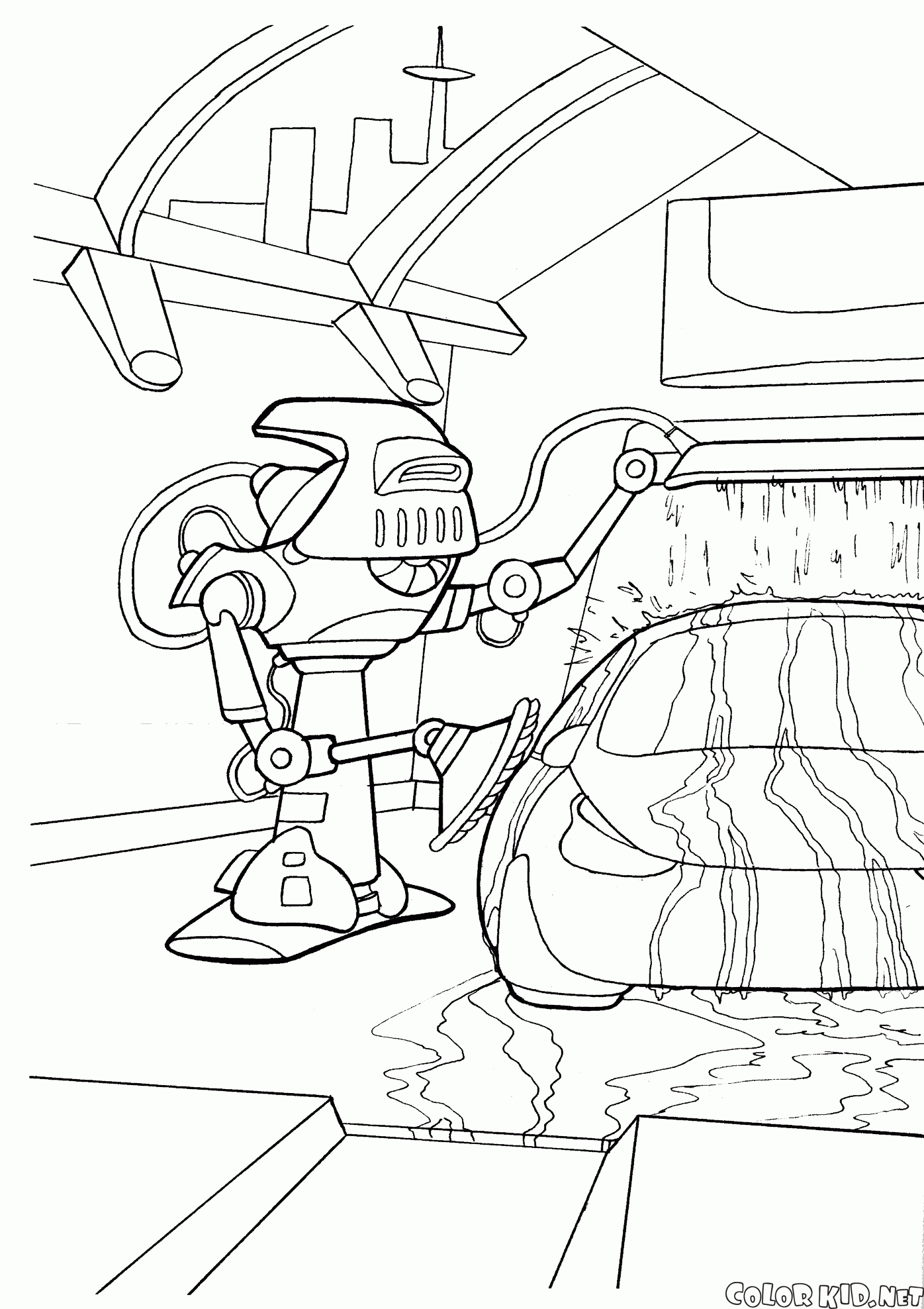 Robot en un fregadero
