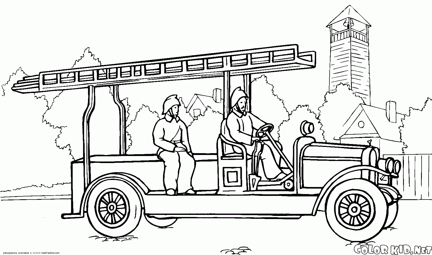 Dibujo para colorear - Vehículo de bomberos