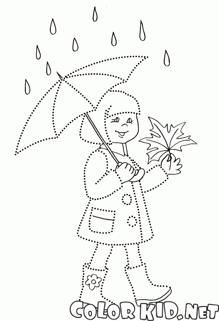 Chica bajo el paraguas