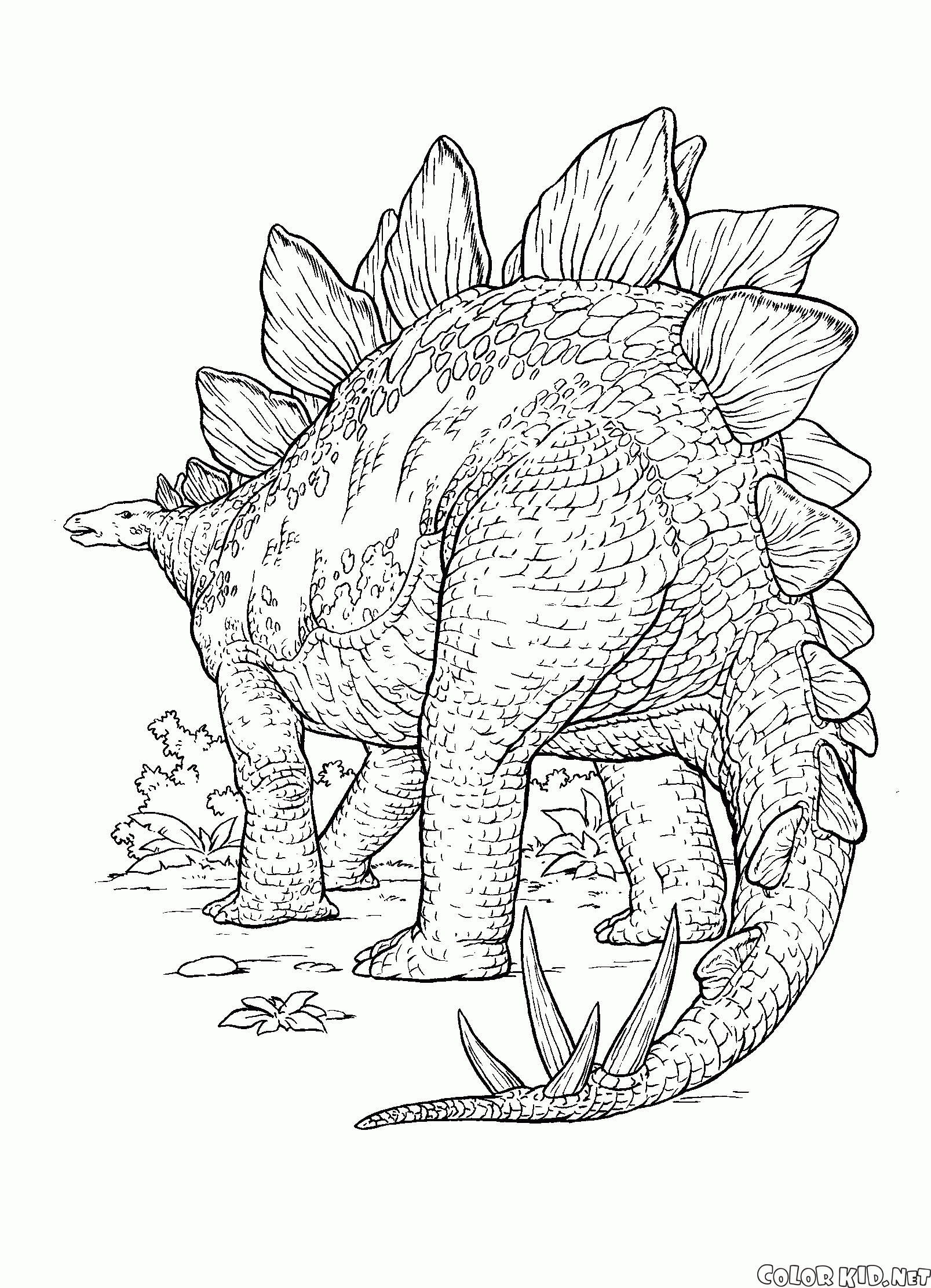 Dinosaurio con espinas afiladas