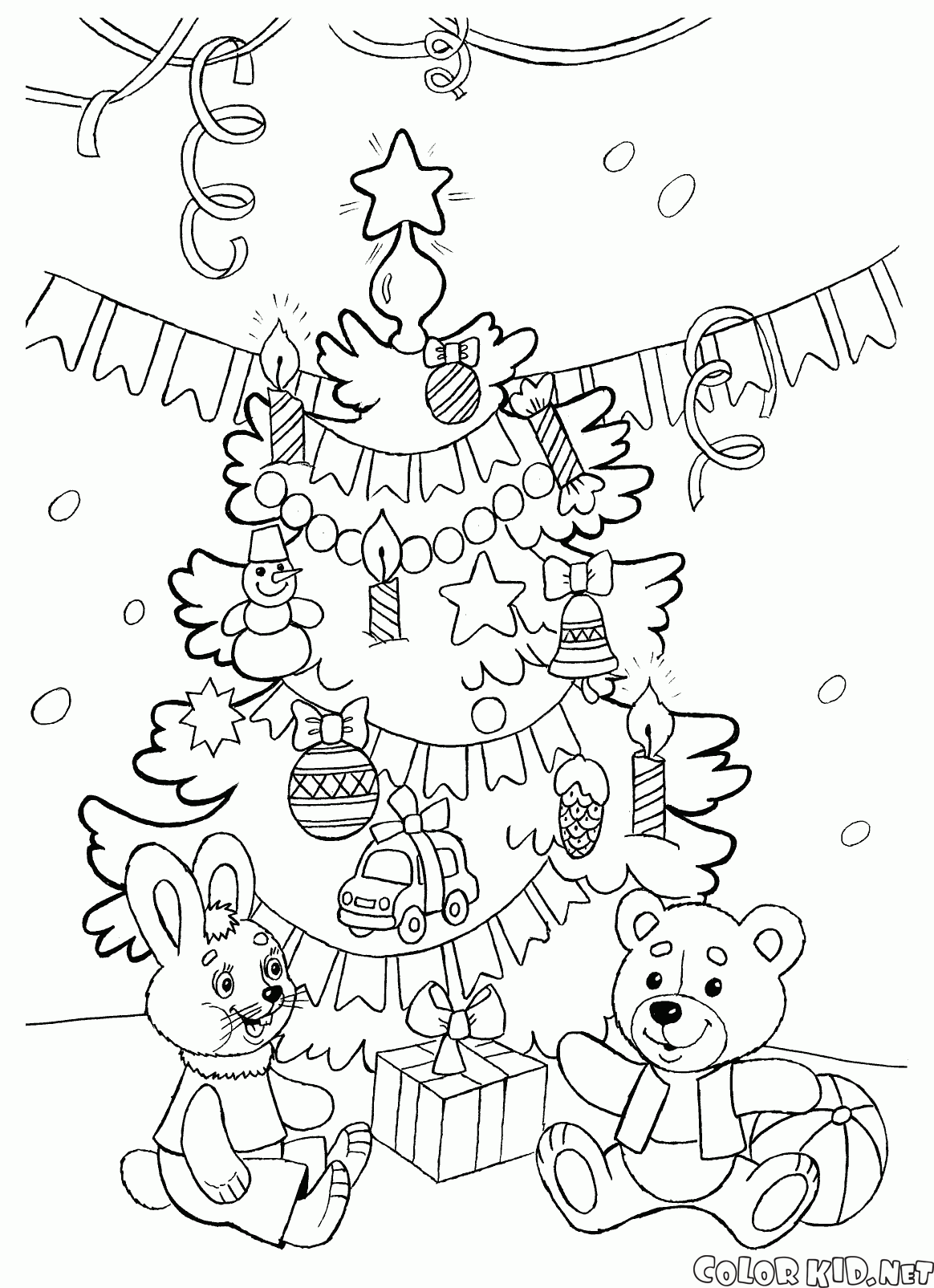 Año Nuevo y el árbol de navidad