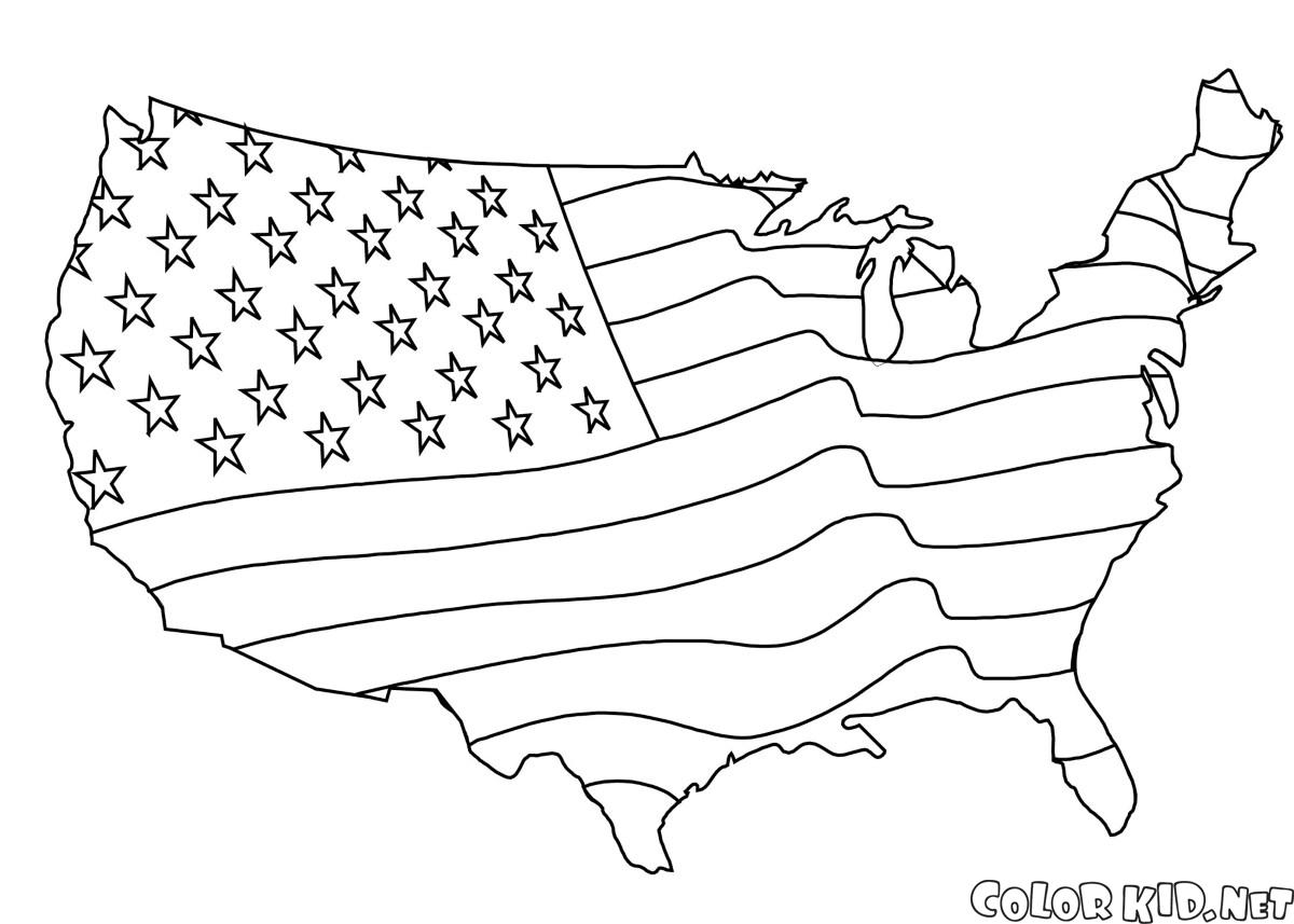 Bandera Americana Mapa