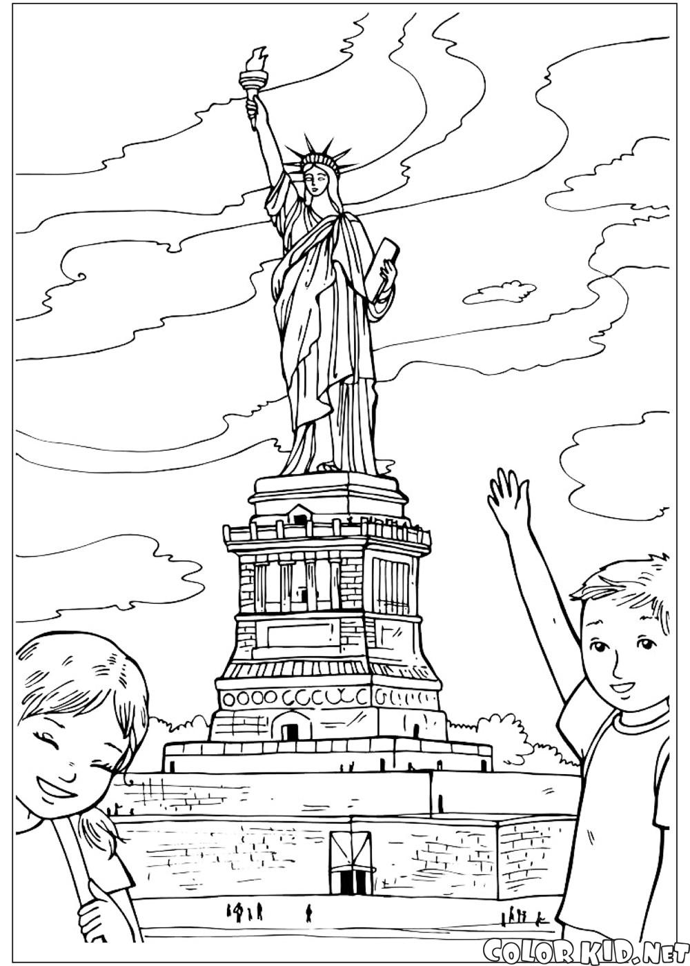 Dibujo para colorear - Estatua de la Libertad