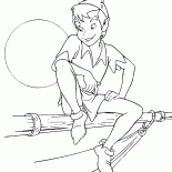 Pedro con la luna en el fondo