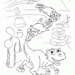 Castores de bebé y bebé dinosaurio