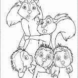 Skunk, ardilla y puercoespín