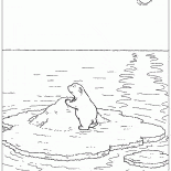 Uno en un témpano de hielo