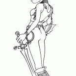 Selenia con una espada