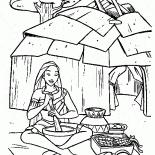 Pocahontas es cocinar