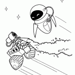 WALL-E y un extintor de incendios
