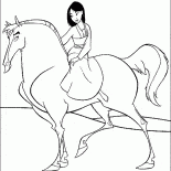 Mulan en un caballo