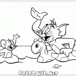 Tom y Jerry en el lago