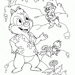 Chip y Dale en el bosque