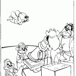 Todo el equipo en el microscopio