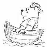 Winnie en un barco