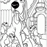 Perro grande y cachorros