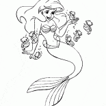 Ariel y caballitos de mar