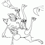 Nala y Simba en avestruces