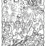 Fuegos artificiales sobre la ciudad