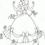 Cenicienta en un hermoso vestido