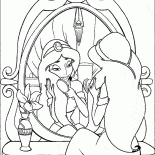 Princesa Jasmine y un espejo