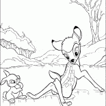 Hare y Bambi en el hielo