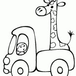 Edición de la jirafa en coche