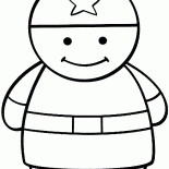 El soldado en un casco