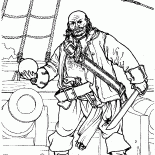 Pirata cerca del cañón
