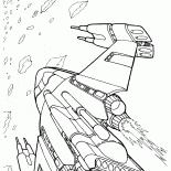 Buque de batalla en el espacio